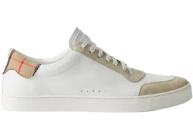 Burberry Cotton Check Sneakers Neutral White