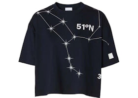 Burberry Cropped Constellation Print T-shirt Navy - vue 360