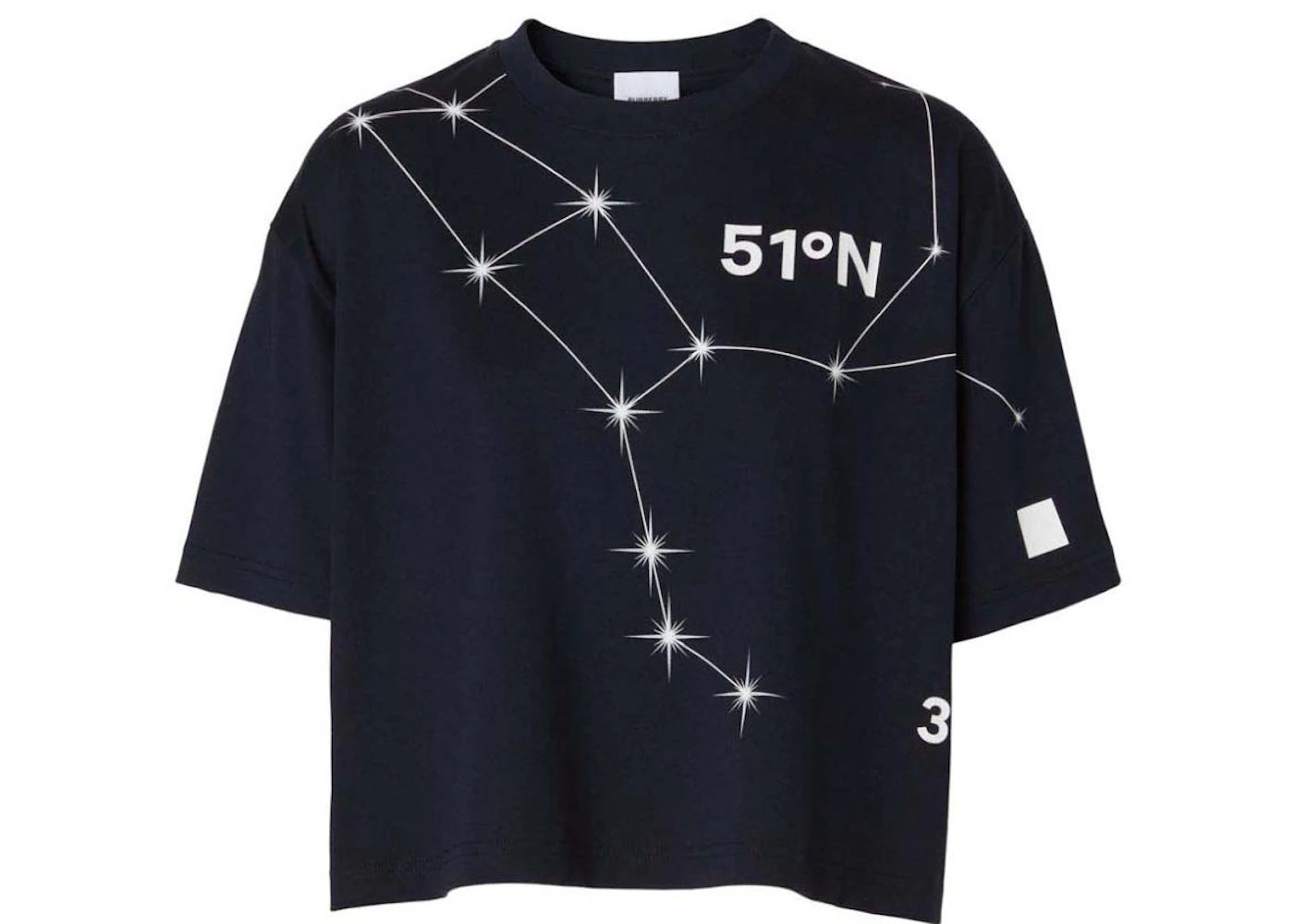 Burberry Cropped Constellation Print T-shirt Navy - vue secondaire A
