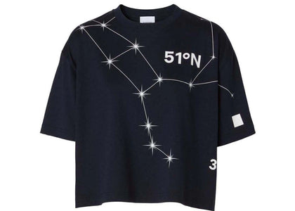 Burberry Cropped Constellation Print T-shirt Navy - apparel view 2