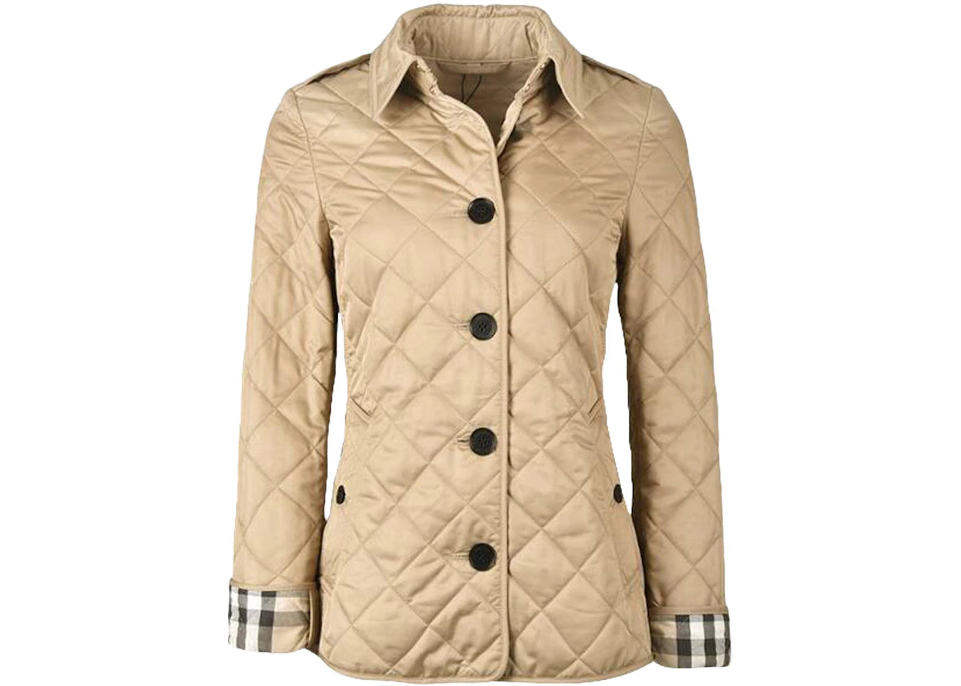 Burberry Diamond Quilted Jacket Beige - vue 360