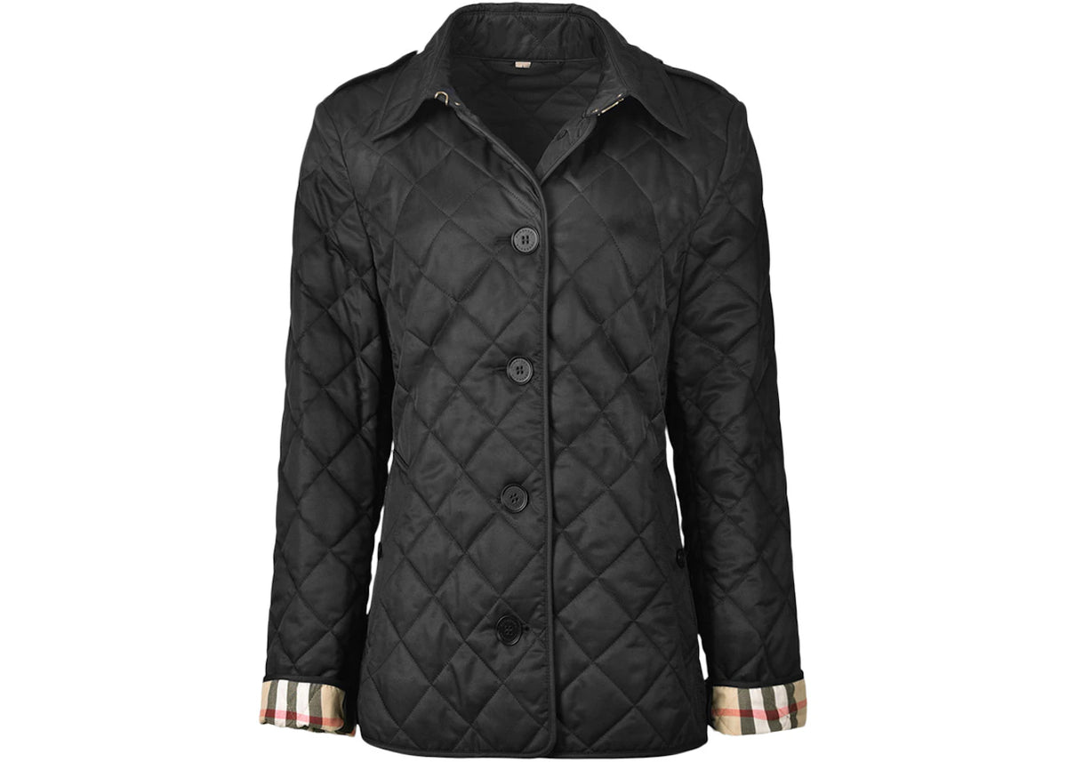 Burberry Diamond Quilted Jacket Black - vue 360