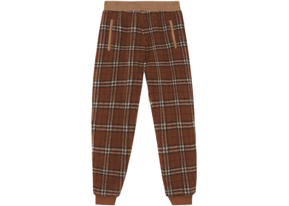 Burberry Dimitri Fleece Check Pants Dark Birch Brown - apparel view 2