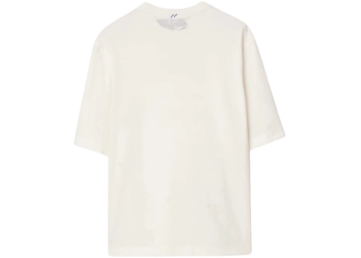 Burberry EKD Stamp Print Cotton T-shirt White - vue secondaire B