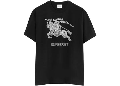 Burberry Embroidered EKD Cotton Prorsum T-shirt Black - authentic Burberry apparel