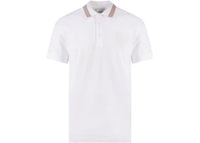Burberry Embroidered Logo Biologic Piqu Cotton Polo Shirt White