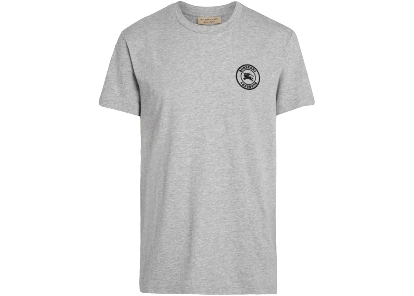 Burberry Embroidered Logo Cotton T-shirt Grey/Black - vue 360