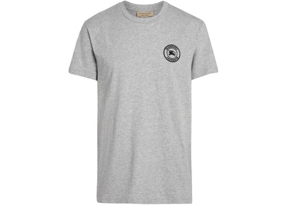 Burberry Embroidered Logo Cotton T-shirt Grey/Black - authentic Burberry apparel