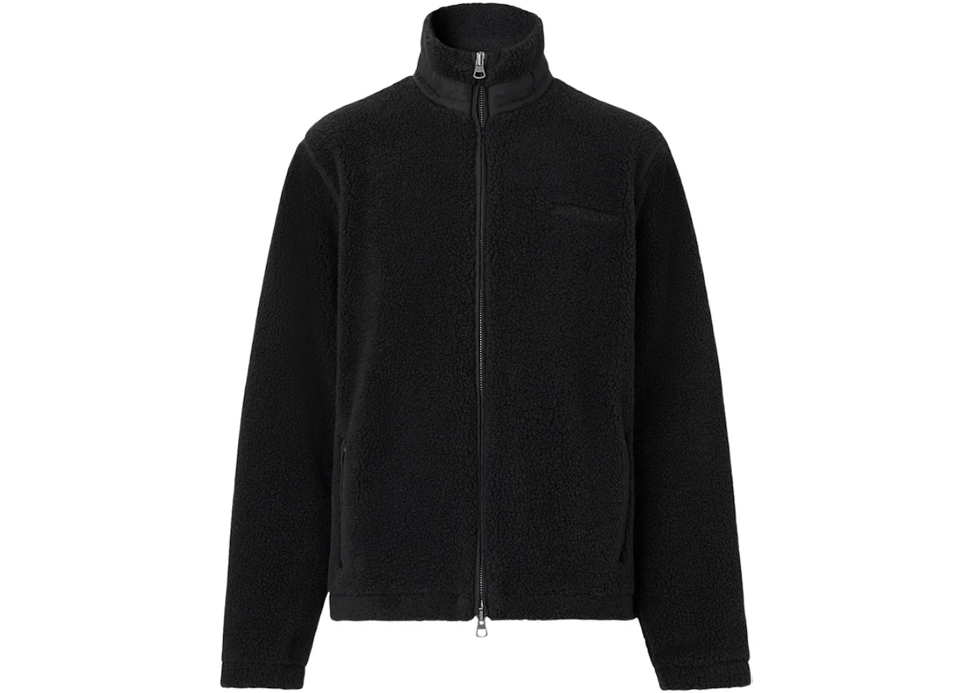 Burberry Embroidered Oak Leaf Crest Fleece Jacket Black - vue secondaire A