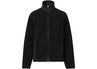 Burberry Embroidered Oak Leaf Crest Fleece Jacket Black