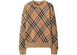 Burberry Essentials WW Long Sleeve Crew Top Sand Ip Check - product view 2