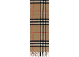 Burberry Giant Check Cashmere Scarf Beige - vue 360