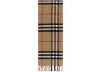 Burberry Giant Check Cashmere Scarf Beige