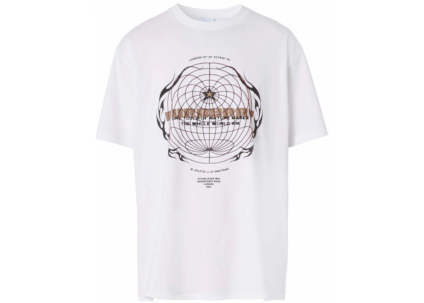 Burberry Globe-Graphic T-Shirt White - vue secondaire A