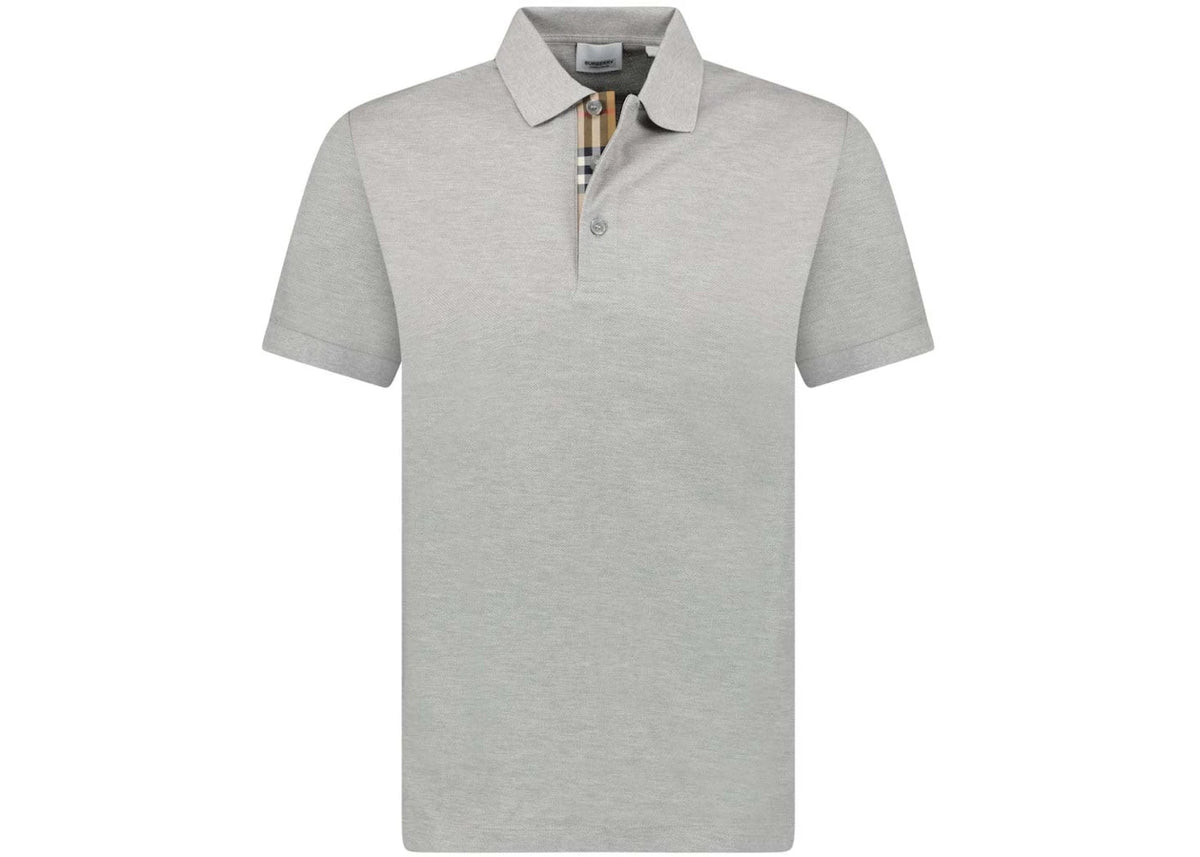 Burberry Hartford Check Placket Polo Grey - vue secondaire B