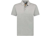 Burberry Hartford Check Placket Polo Grey