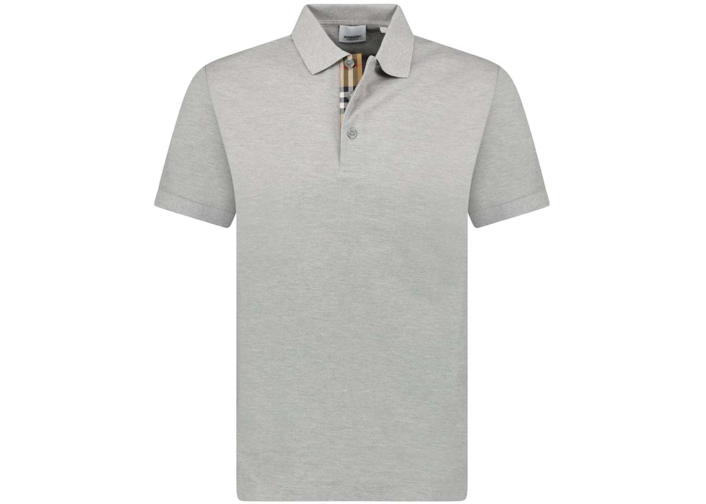 Burberry Hartford Check Placket Polo Grey - vue secondaire A