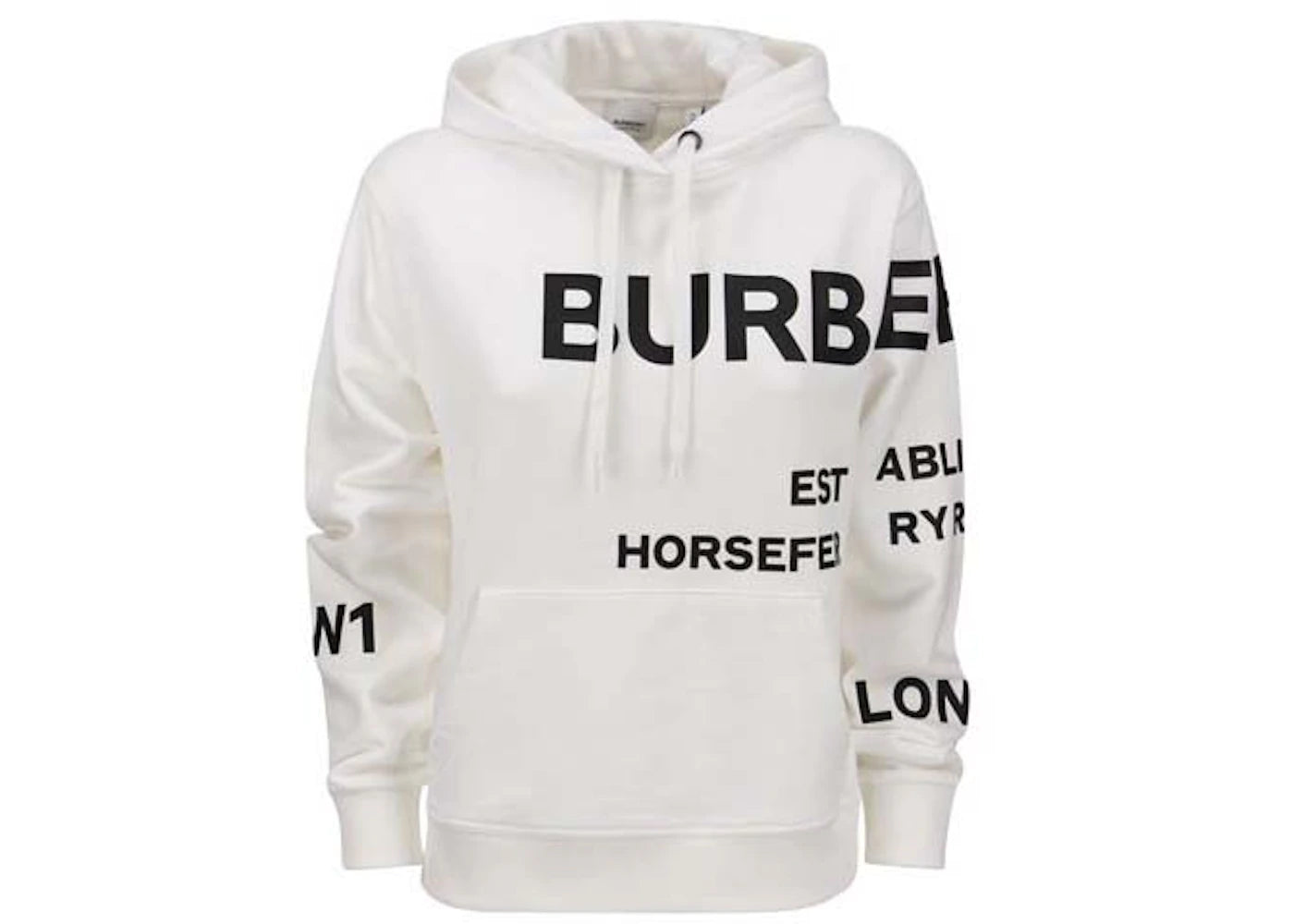 Burberry Horseferry Print Cotton Oversized Hoodie White - vue 360