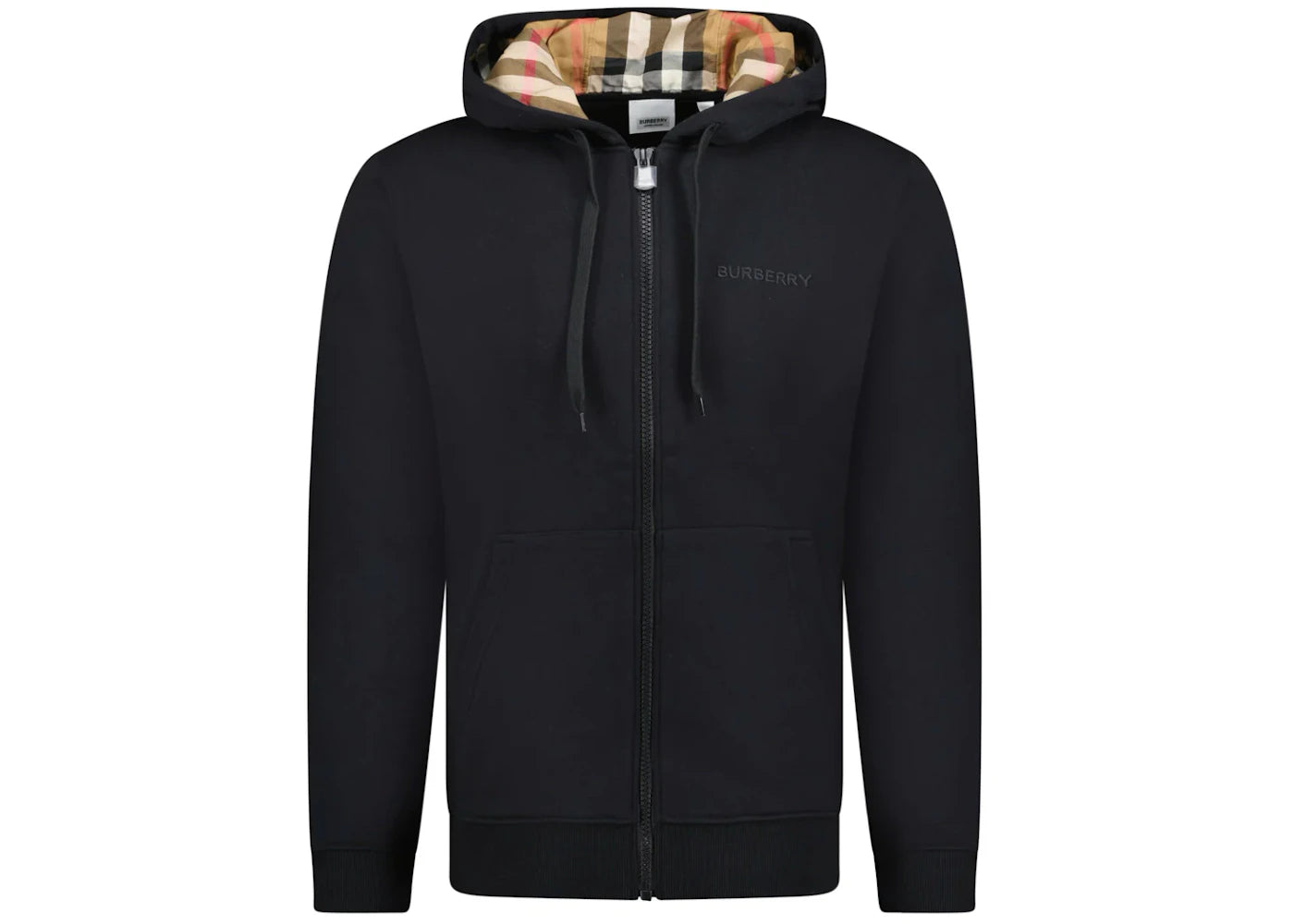 Burberry Hove Check Embroidery Logo Zip Hoodie Black sneakers - authentic Burberry shoes