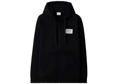 Burberry Hove Logo Print Zip Hoodie Black