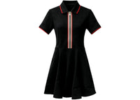 Burberry Icon Stripes Polo Shirt Dress Black