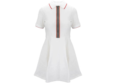 Burberry Icon Stripes Polo Shirt Dress Whtie
