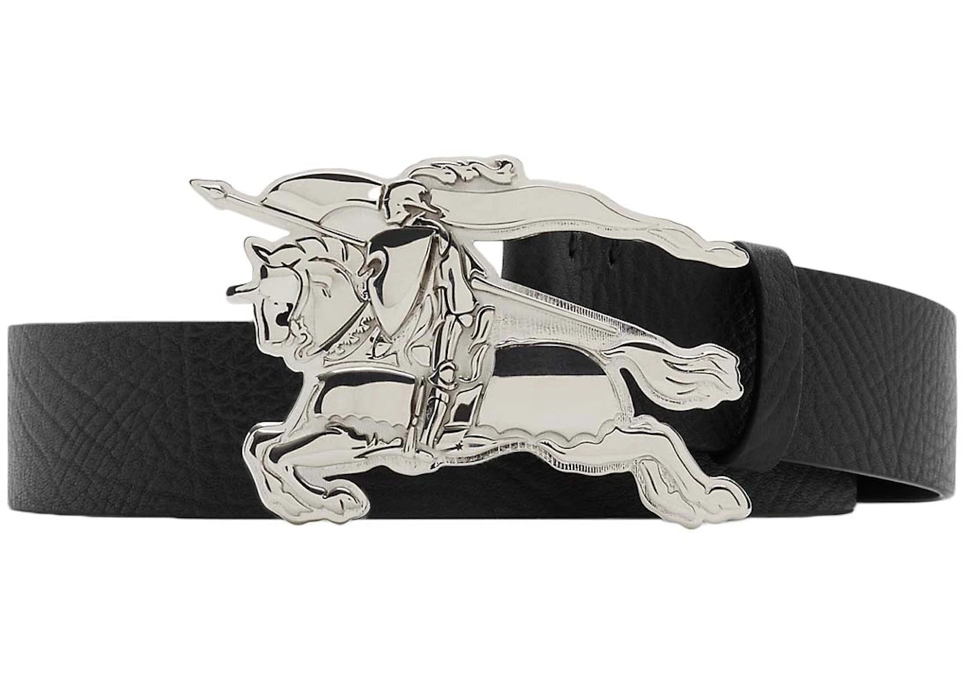 Burberry Leather Knight 1 Width Belt Black - vue secondaire A
