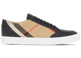 Burberry Leather Suede and House Check Sneakers Black Archive Beige Black White (Women's) - vue 360