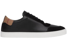Burberry Leather Suede and Vintage Check Cotton Sneakers Black