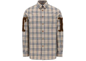 Burberry Letter Graphic Check Print Shirt Soft Fawn
