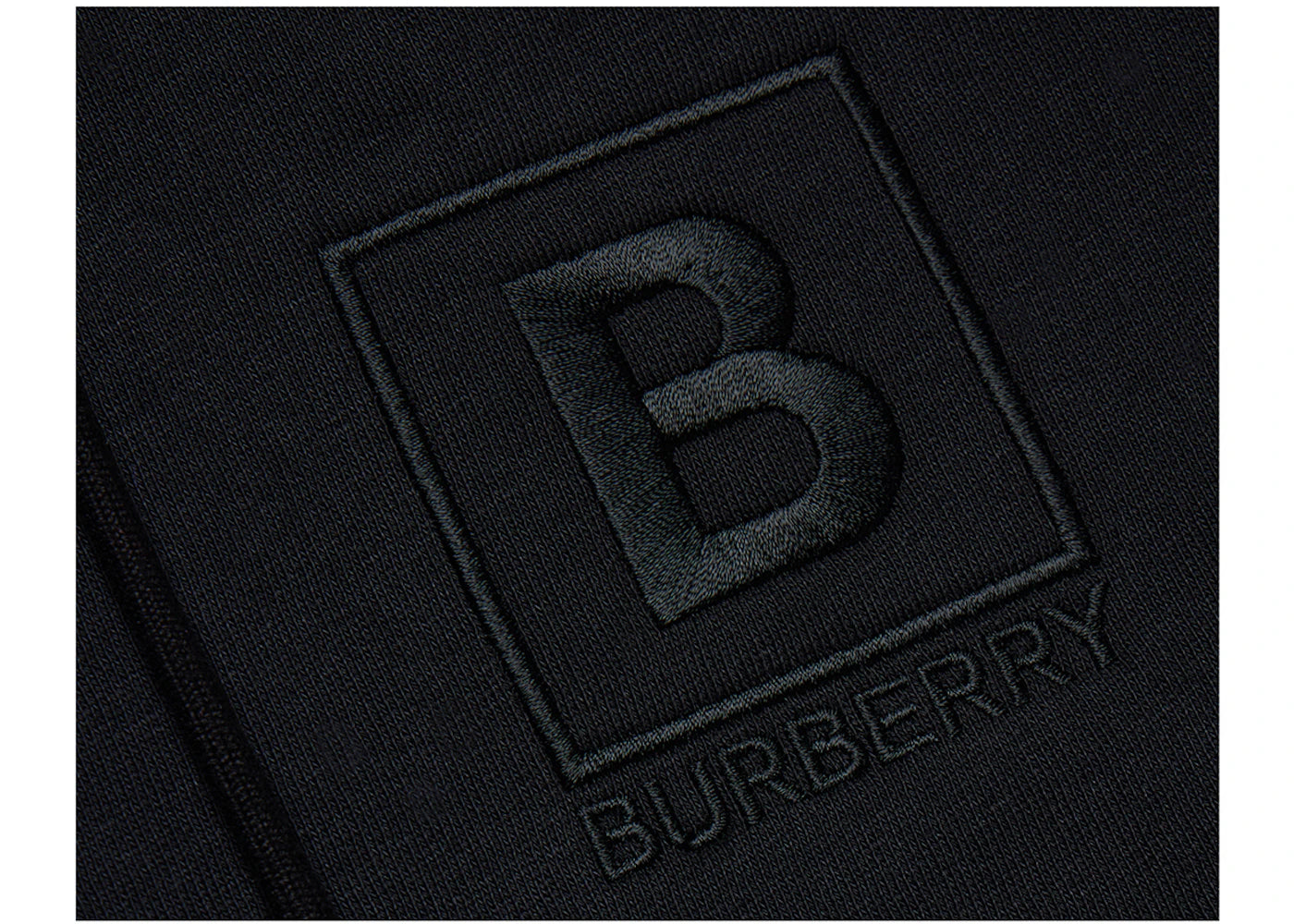 Burberry Letter Graphic Cotton Blend Zip Hoodie Black - vue secondaire B
