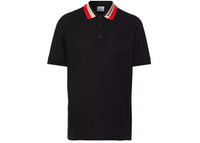 Burberry Logo Detail Cotton Piqué Polo Shirt Black