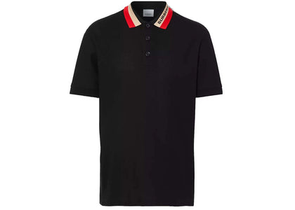 Burberry Logo Detail Cotton Piqué Polo Shirt Black - authentic Burberry apparel