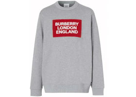 Burberry Logo Patch Cotton Sweatshirt Grey