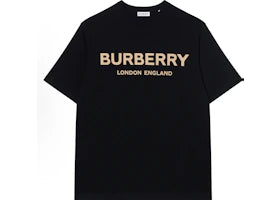 Burberry Logo Print Cotton T-shirt Black/Gold - vue 360