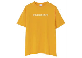 Burberry Logo Print Cotton T-shirt Yellow