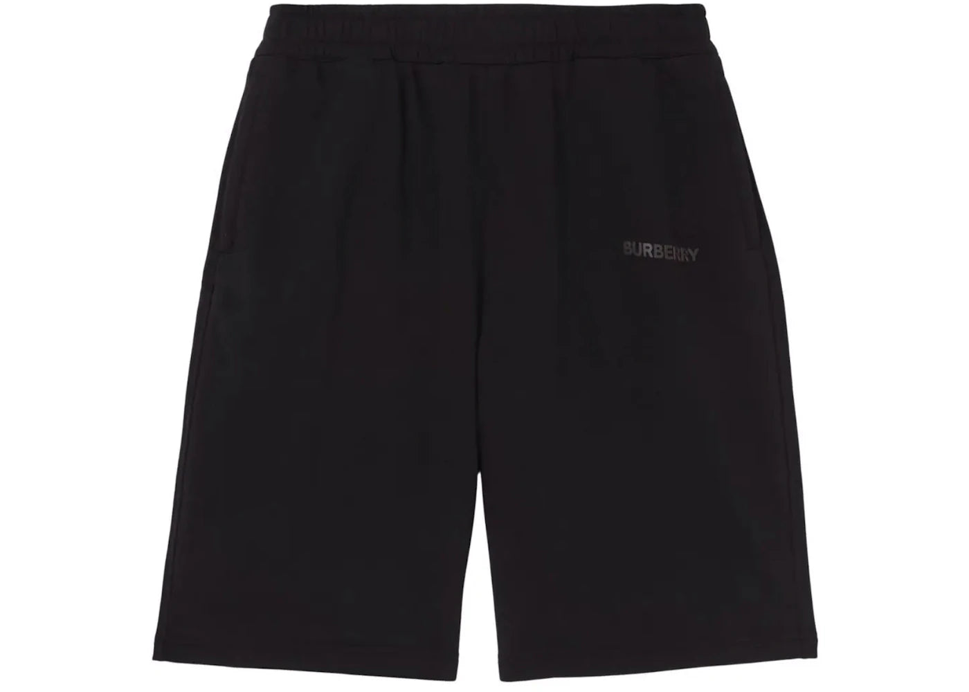 Burberry Logo Print Stretch Cotton Shorts Black - vue secondaire A