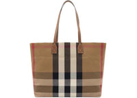 Burberry London Check Canvas Medium Tote Bag Beige