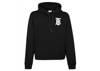 Burberry Monogram Motif Cotton Drawstring Hoodie Black
