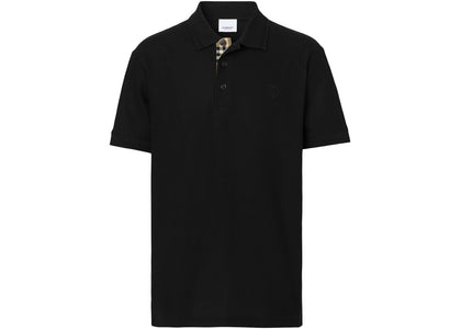 Burberry Monogram Motif Cotton Pique Polo Black/Archive Beige - authentic Burberry product