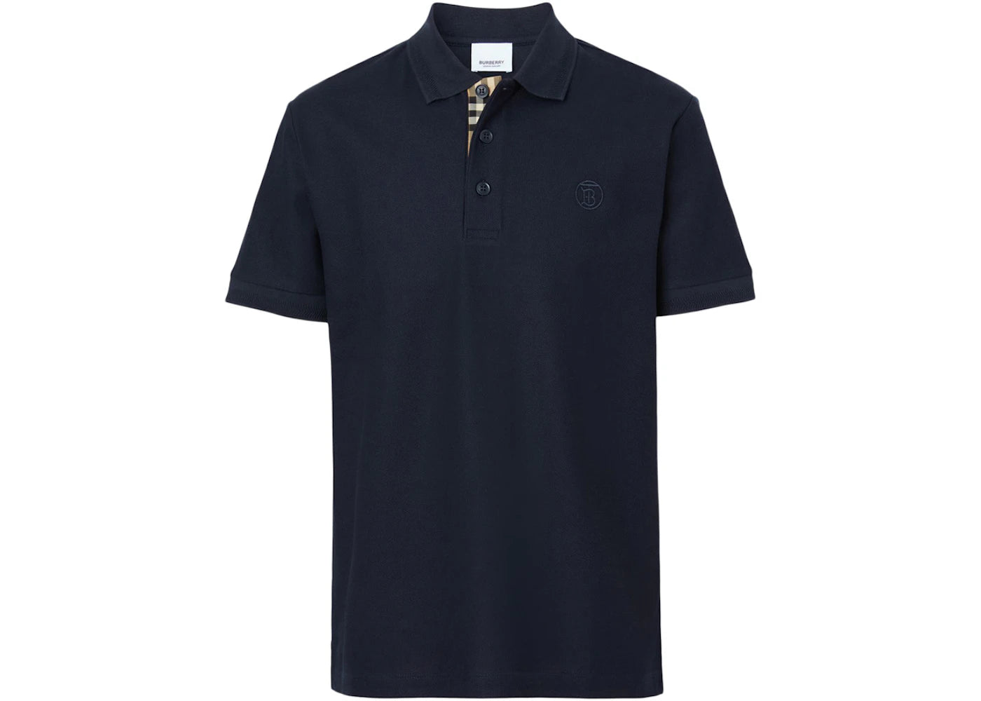Burberry Monogram Motif Cotton Pique Polo Caol Blue/Archive Beige - vue 360