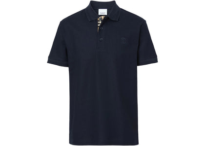 Burberry Monogram Motif Cotton Pique Polo Caol Blue/Archive Beige - authentic Burberry product