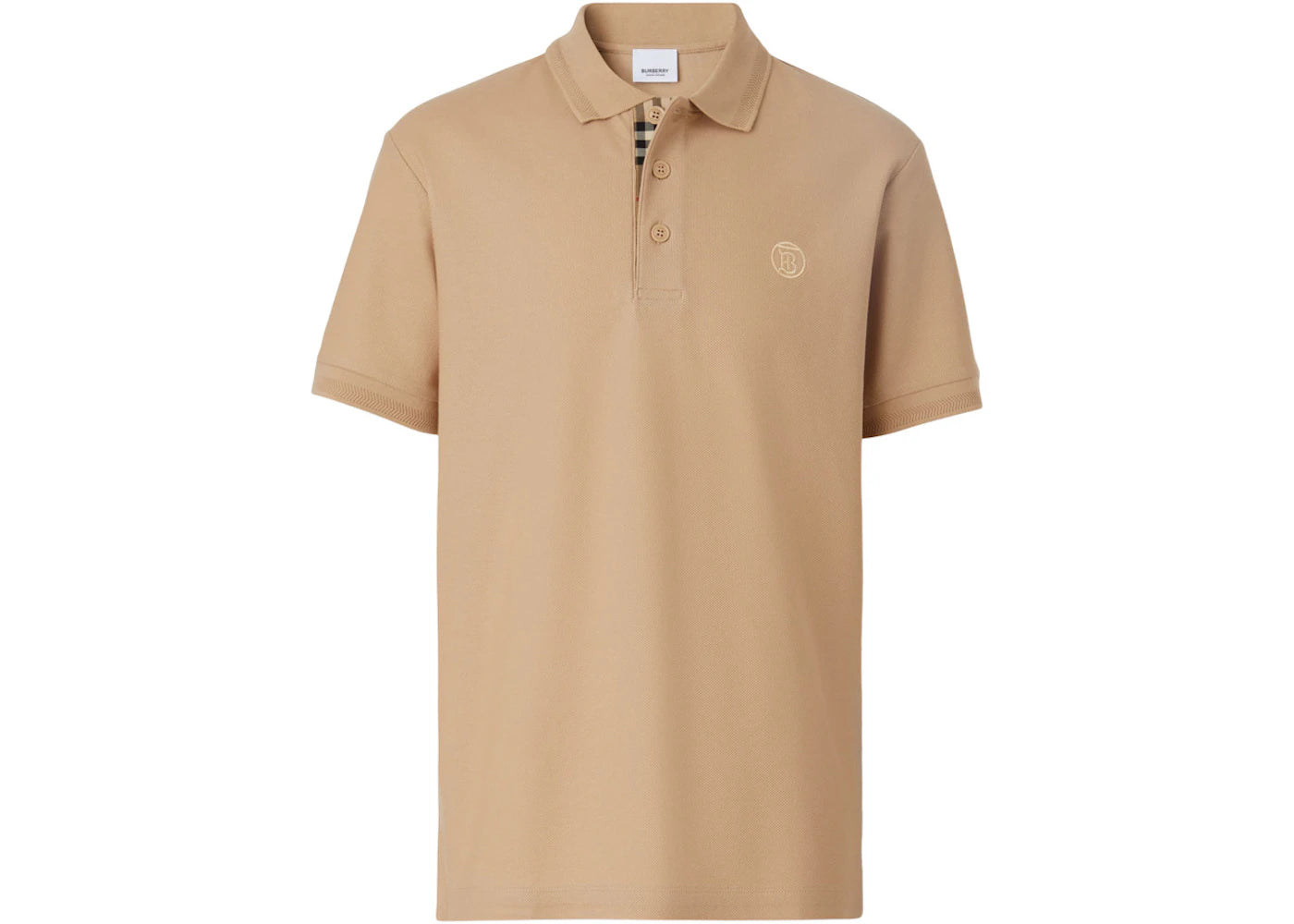 Burberry Monogram Motif Cotton Pique Polo Soft Fawn/Archive Beige - vue 360