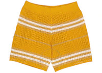 Burberry Morriss Icon Stripe Pointelle Knit Shorts Marigold
