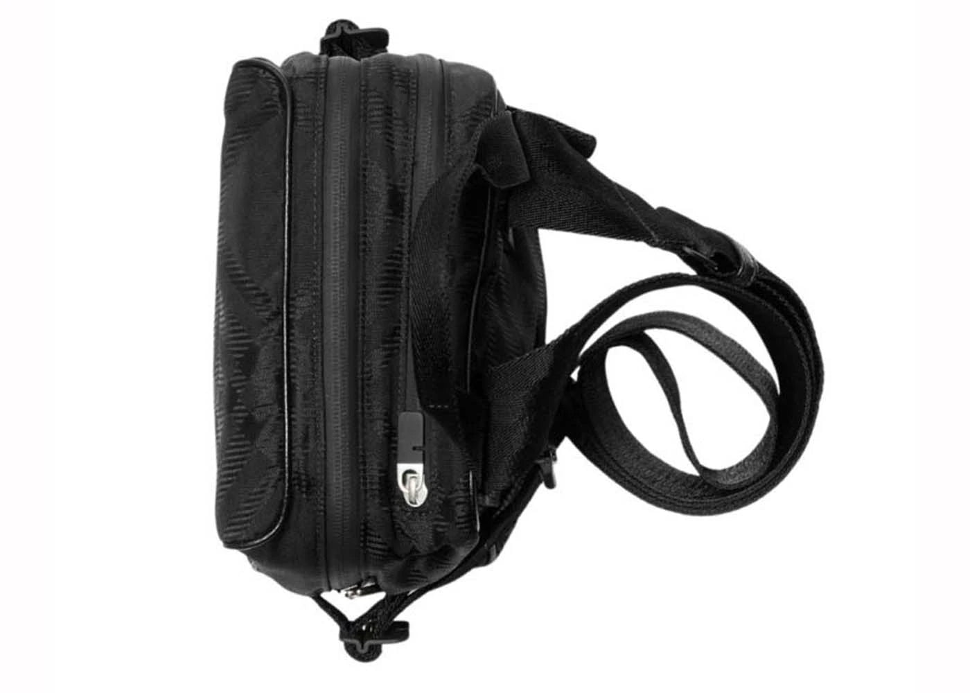 Burberry Nylon Check Jacquard Tile Shoulder Bag Black - vue secondaire B