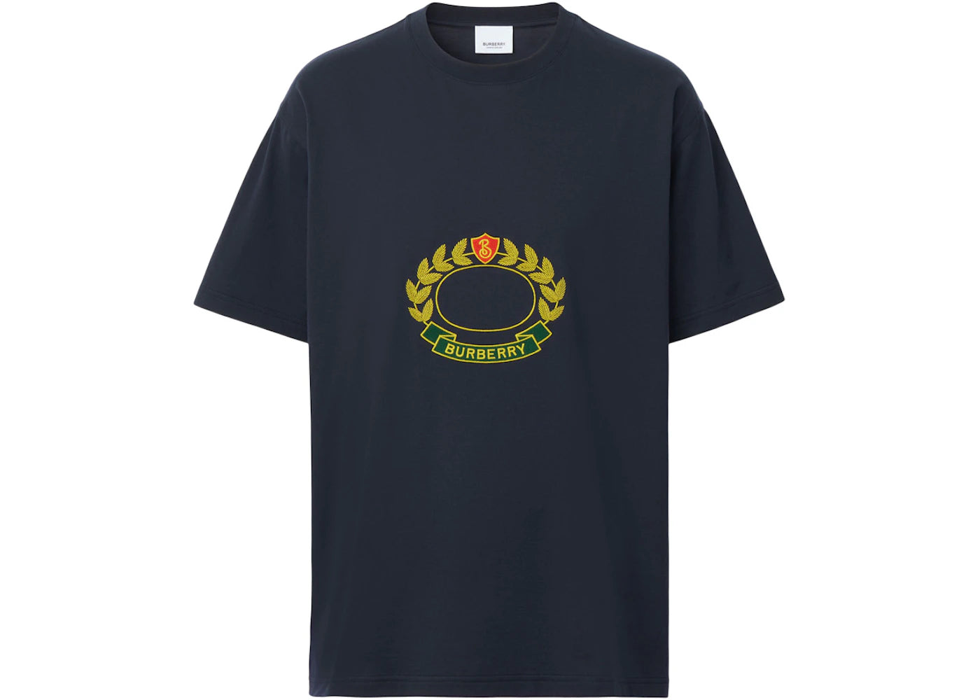 Burberry Oak Leaf Crest Cotton Oversized T-Shirt Dark Charcoal Blue - vue secondaire A