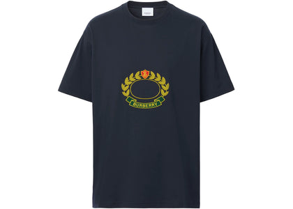 Burberry Oak Leaf Crest Cotton Oversized T-Shirt Dark Charcoal Blue - apparel view 2