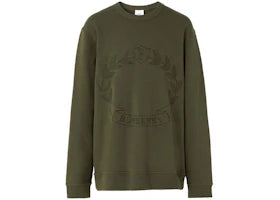Burberry Oak Leaf Crest-Embroidered Sweatshirt Green
