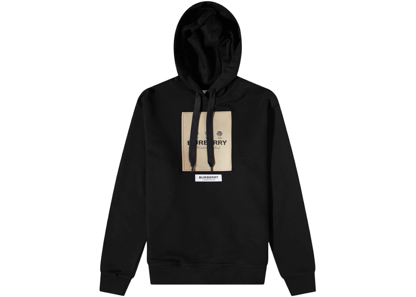 Burberry Owie Label Logo Hoodie Black - vue secondaire A