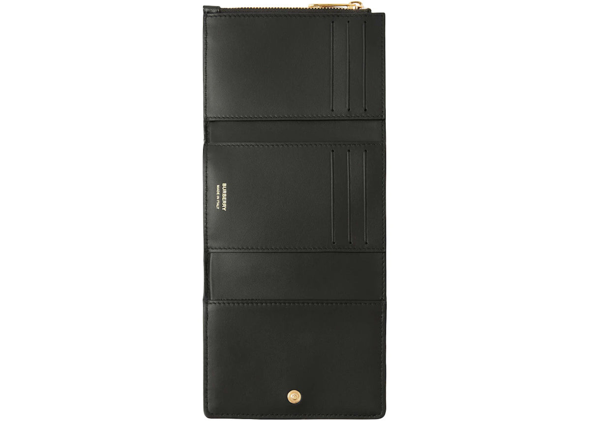 Burberry Quilted Leather Small Lola Folding Wallet Black /Light Gold - vue secondaire B
